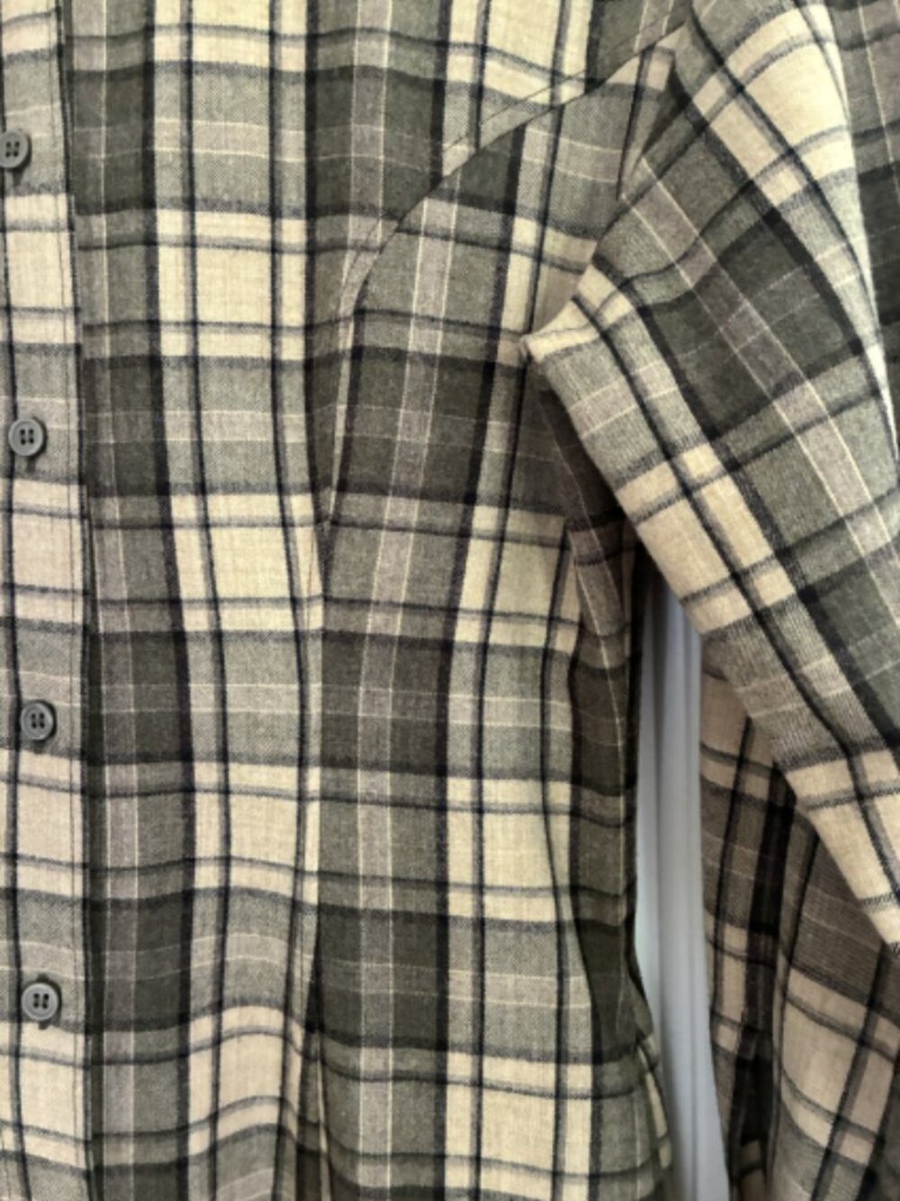 COS Wool Mix Checked Structured Shirt Dress in Beige / Brown size 6 - Picture 6 of 8